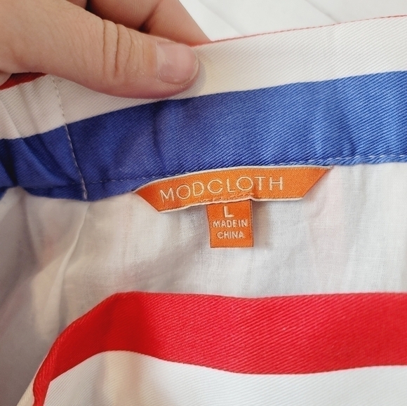 MODCLOTH VERTICAL STRIPED KNEE HIGH SKIRT, SZ LARGE - Picture 5 of 14